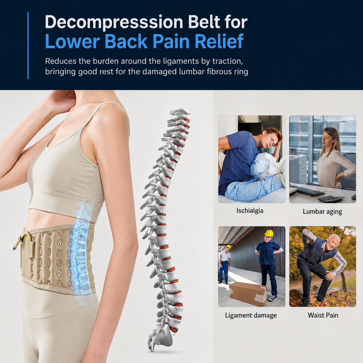 Premium Lumbar Traction Support Belt